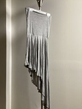 Grey asymmetric convertible skirt